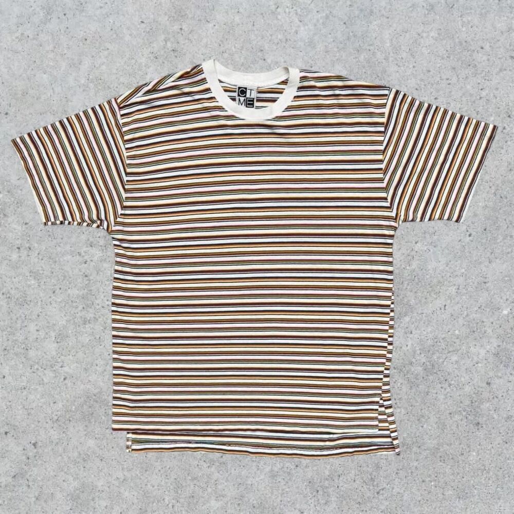 Vintage 90’s Colorful Horizontal Striped T Shirt